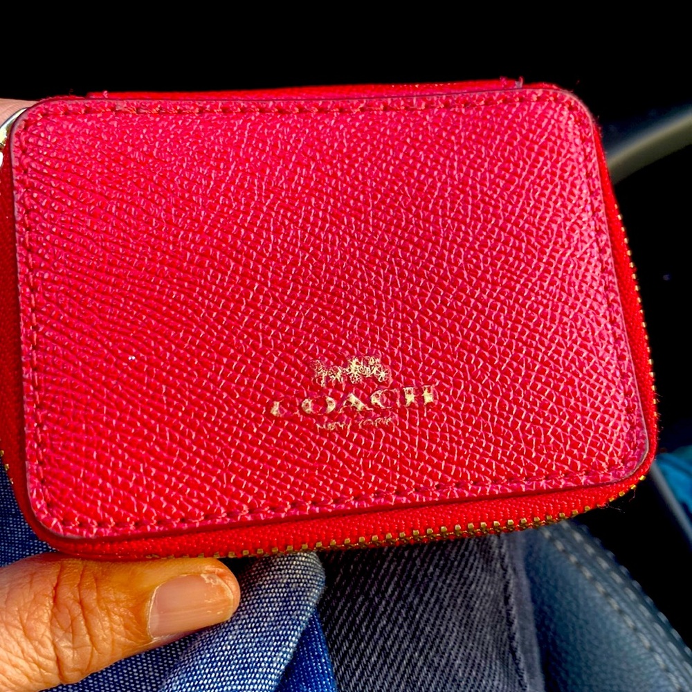 Coach red jewelry box. In great condition